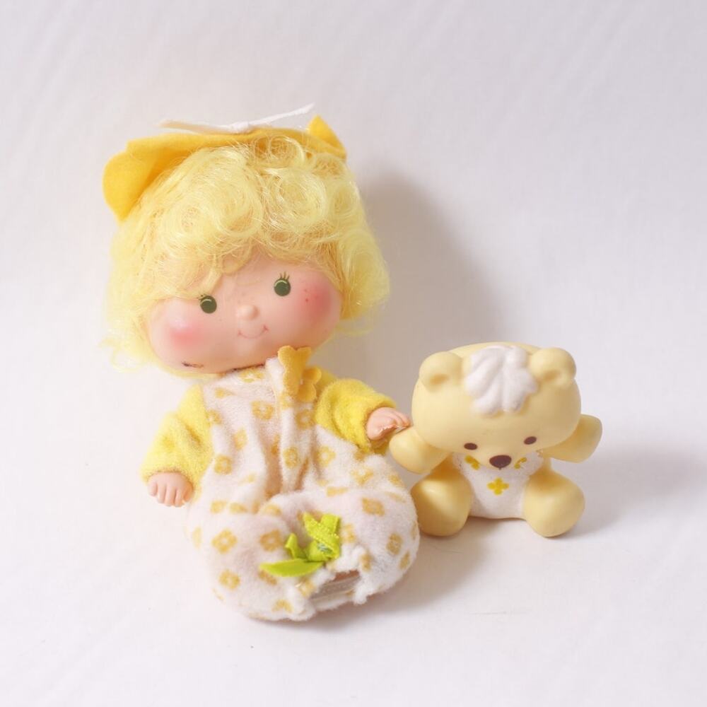 1980s Strawberry Shortcake Butter Cookie doll w Jelly Bear pet ~ 260331-WH 1050